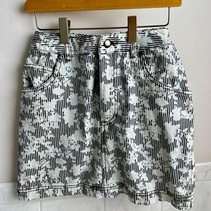 Denim Stripe and Floral Skirt